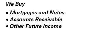 We Buy Mortgages and Notes, Accounts Receivable, and other future income